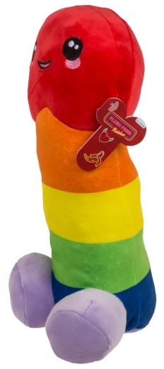 Plüsch-Penis Regenbogen 30 cm