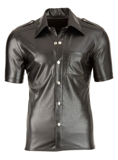 Lederimitat Herren Hemd XL