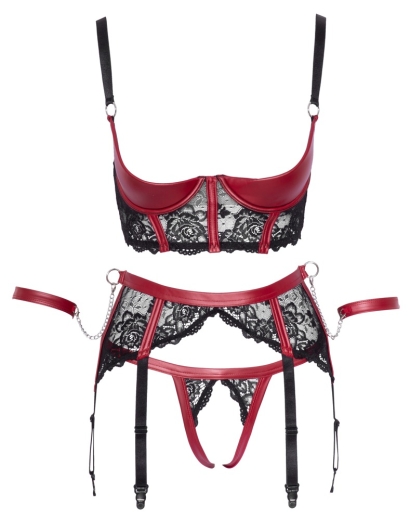 Hebe Set schwarz/rot XL