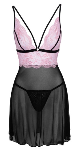 Babydoll schwarz/rosa M