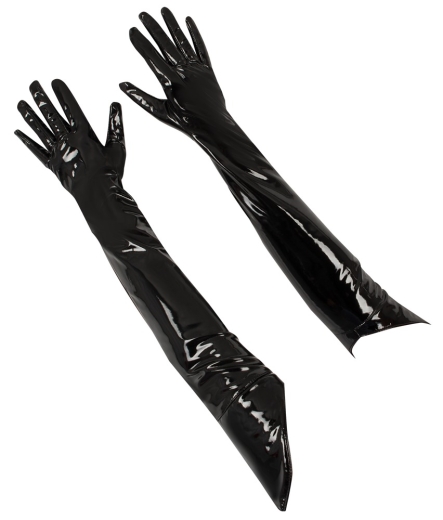 Lack Handschuhe schwarz S