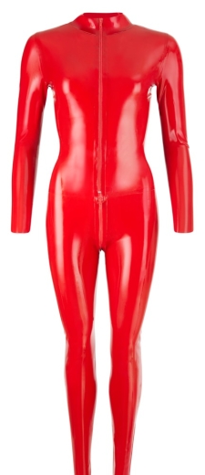 Latex Catsuit rot XS