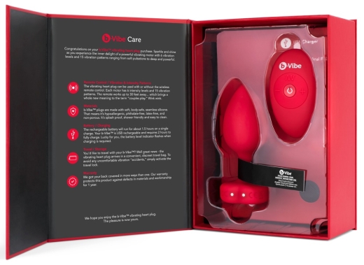 Vibrating Heart Plug M/L Red